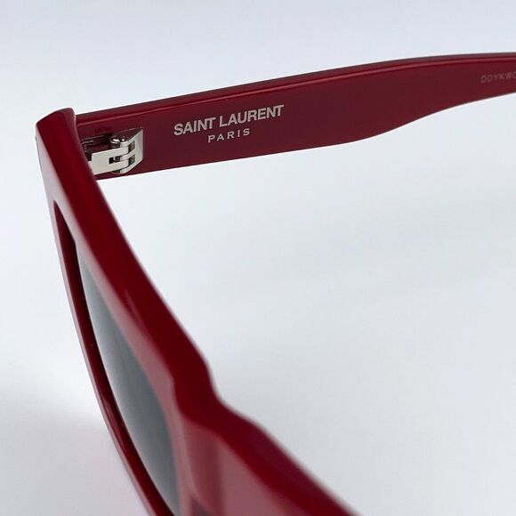 NEW Saint Laurent SL467 003 Red Grey Cat Eye Women Sunglasses - Picture 9 of 12